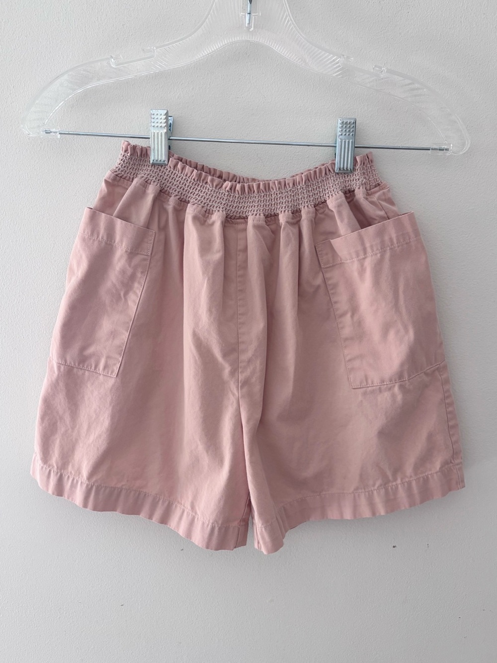 $68 Sunday Collective rose pink paper bag shorts cotton elastic pockets age 12